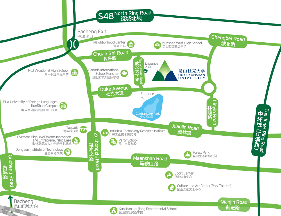 校园区位图 昆山杜克大学