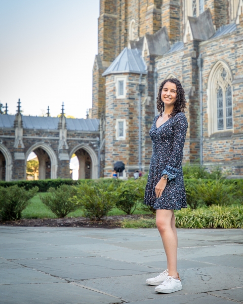 Laura Navarro, DKU Class of 2022, pictured at the Duke campus is Durham